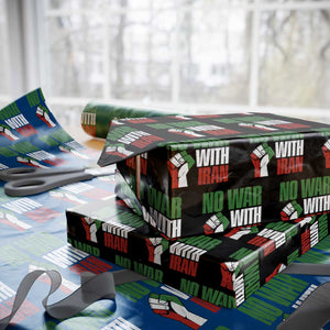 No War With Iran Wrapping Paper Roll Peace Activist Gift TS12 Black Print Your Wear