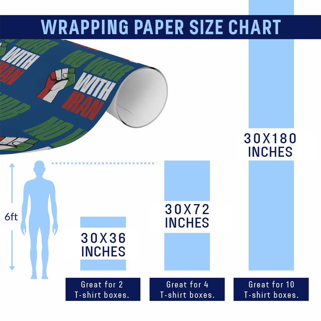 No War With Iran Wrapping Paper Roll Peace Activist Gift TS12 Print Your Wear