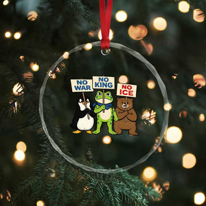 No Wars No Ice No Kings Animal Protest Crystal Glass Ornament Frog Penguin Bear Resist Human Rights Activist TS02 Print Your Wear