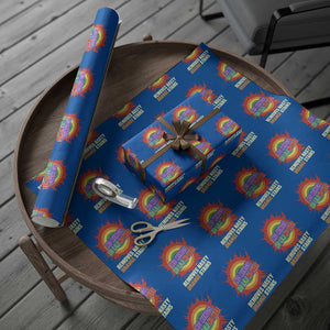 No Wars No Ice No Kings Retro Rainbow Wrapping Paper Roll Remove Nasty Orange Stains Protest Political Satire TS02 Blue Print Your Wear
