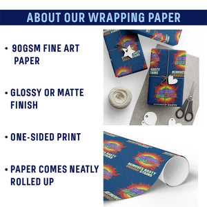 No Wars No Ice No Kings Retro Rainbow Wrapping Paper Roll Remove Nasty Orange Stains Protest Political Satire TS02 Print Your Wear