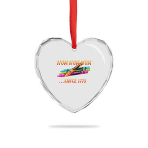 Nom Nom Nom Crayons Heart Crystal Glass Ornament Since 1775 Funny Military Joke Veterans TS02 Print Your Wear