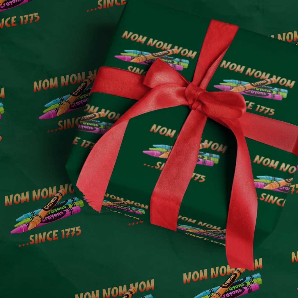 Nom Nom Nom Crayons Wrapping Paper Roll Since 1775 Funny Military Joke Veterans TS02 Green Print Your Wear