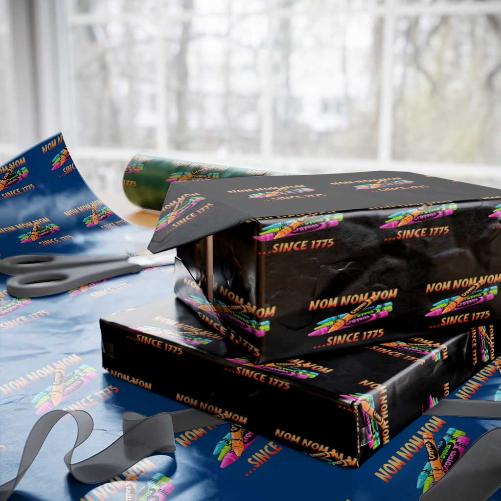 Nom Nom Nom Crayons Wrapping Paper Roll Since 1775 Funny Military Joke Veterans TS02 Black Print Your Wear