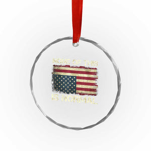 None of This Is Normal Crystal Glass Ornament Retro Upside Down American Flag TS10 Print Your Wear