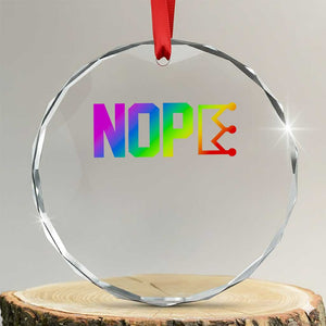 Nope No Kings Graphic Crystal Glass Ornament Humorous Political Gift TS12 Transparent Glass 3'' Circle Print Your Wear