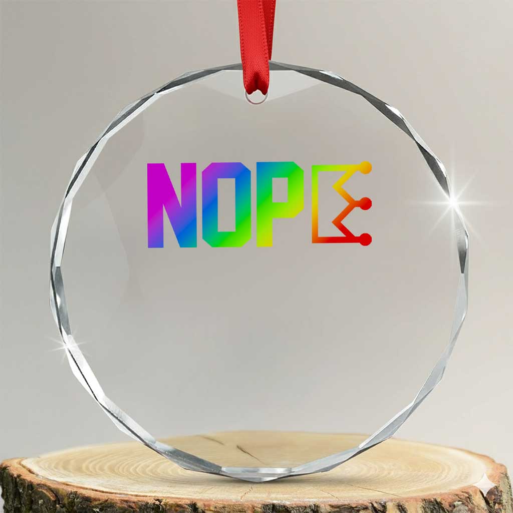 Nope No Kings Graphic Crystal Glass Ornament Humorous Political Gift TS12 Transparent Glass 3'' Circle Print Your Wear