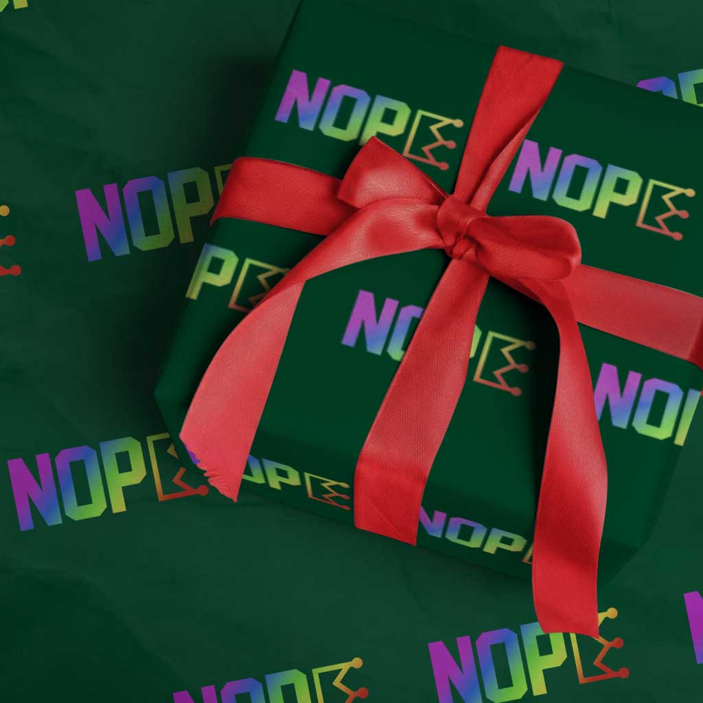 Nope No Kings Graphic Wrapping Paper Roll Humorous Political Gift TS12 Green Print Your Wear