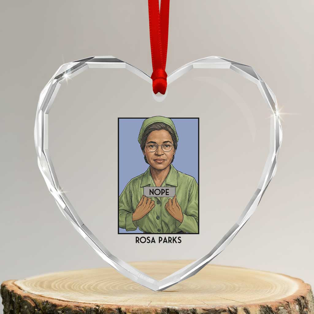Nope Rosa Parks Heart Crystal Glass Ornament Female Empowerment History Gift TS12 Transparent Glass 3'' Heart Print Your Wear