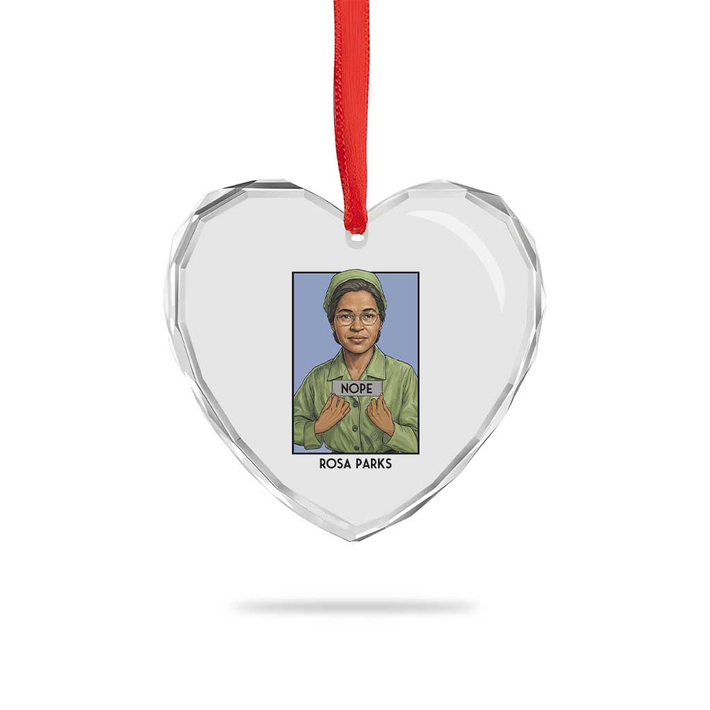 Nope Rosa Parks Heart Crystal Glass Ornament Female Empowerment History Gift TS12 Print Your Wear