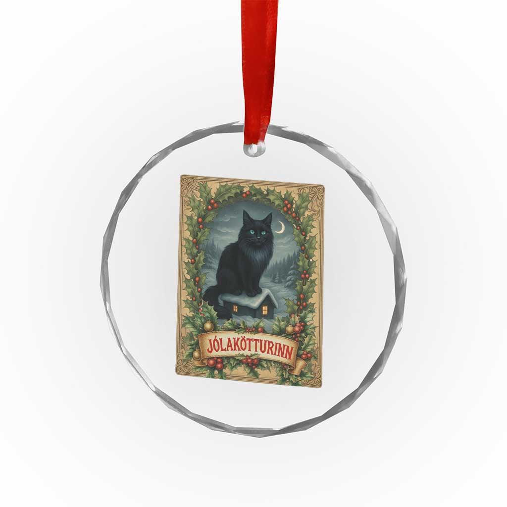 Nordic Christmas Cat Crystal Glass Ornament Jolakotturinn Yule Cat Icelandic TS11 Print Your Wear