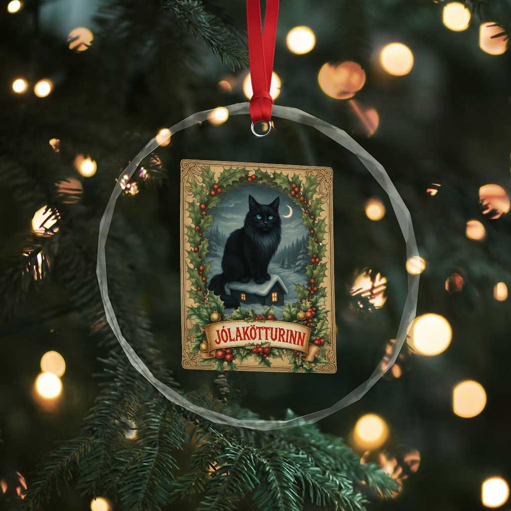 Nordic Christmas Cat Crystal Glass Ornament Jolakotturinn Yule Cat Icelandic TS11 Print Your Wear