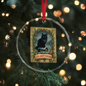 Nordic Christmas Cat Crystal Glass Ornament Jolakotturinn Yule Cat Icelandic TS11 Print Your Wear