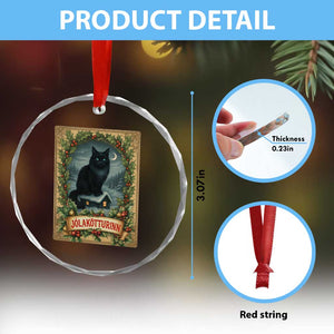 Nordic Christmas Cat Crystal Glass Ornament Jolakotturinn Yule Cat Icelandic TS11 Print Your Wear