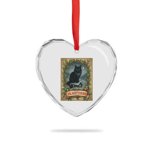 Nordic Christmas Cat Heart Crystal Glass Ornament Jolakotturinn Yule Cat Icelandic TS11 Print Your Wear
