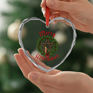 Nordic Christmas Heart Crystal Glass Ornament Merry Witchmas Pagan Yule Xmas Wreath TS11 Print Your Wear