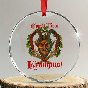 Nordic Christmas Krampus Crystal Glass Ornament Gruss Vom Krampus Pagan Yule Xmas TS11 Transparent Glass 3'' Circle Print Your Wear