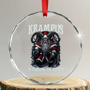Nordic Christmas Krampus Crystal Glass Ornament Krampus Is Coming To Town Horror Holiday Xmas TS11 Transparent Glass 3'' Circle Print Your Wear