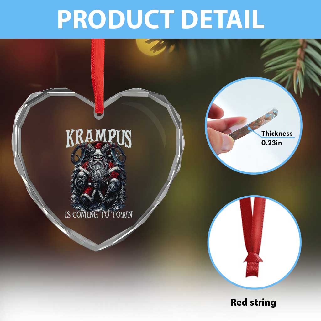 Nordic Christmas Krampus Heart Crystal Glass Ornament Krampus Is Coming To Town Horror Holiday Xmas TS11 Print Your Wear