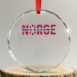 Norge Flag Norway Crystal Glass Ornament Norwegian Home Love Family TS14 Transparent Glass 3'' Circle Print Your Wear