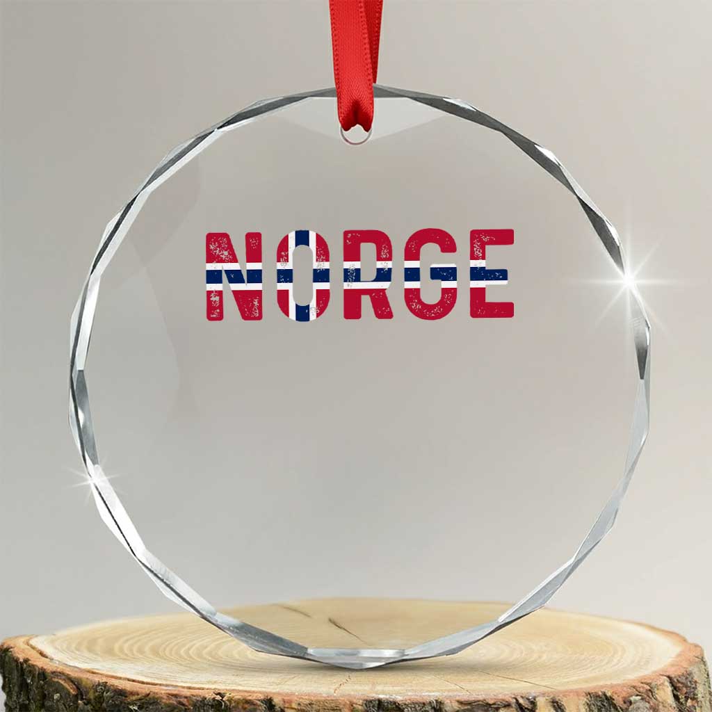 Norge Flag Norway Crystal Glass Ornament Norwegian Home Love Family TS14 Transparent Glass 3'' Circle Print Your Wear