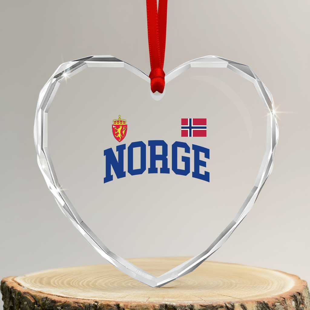 Norge Flag Norway Norwegian Heart Crystal Glass Ornament Vintage Retro TS10 Transparent Glass 3'' Heart Print Your Wear