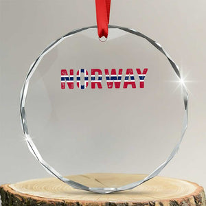 Norge Norway Norwegian Flag Crystal Glass Ornament