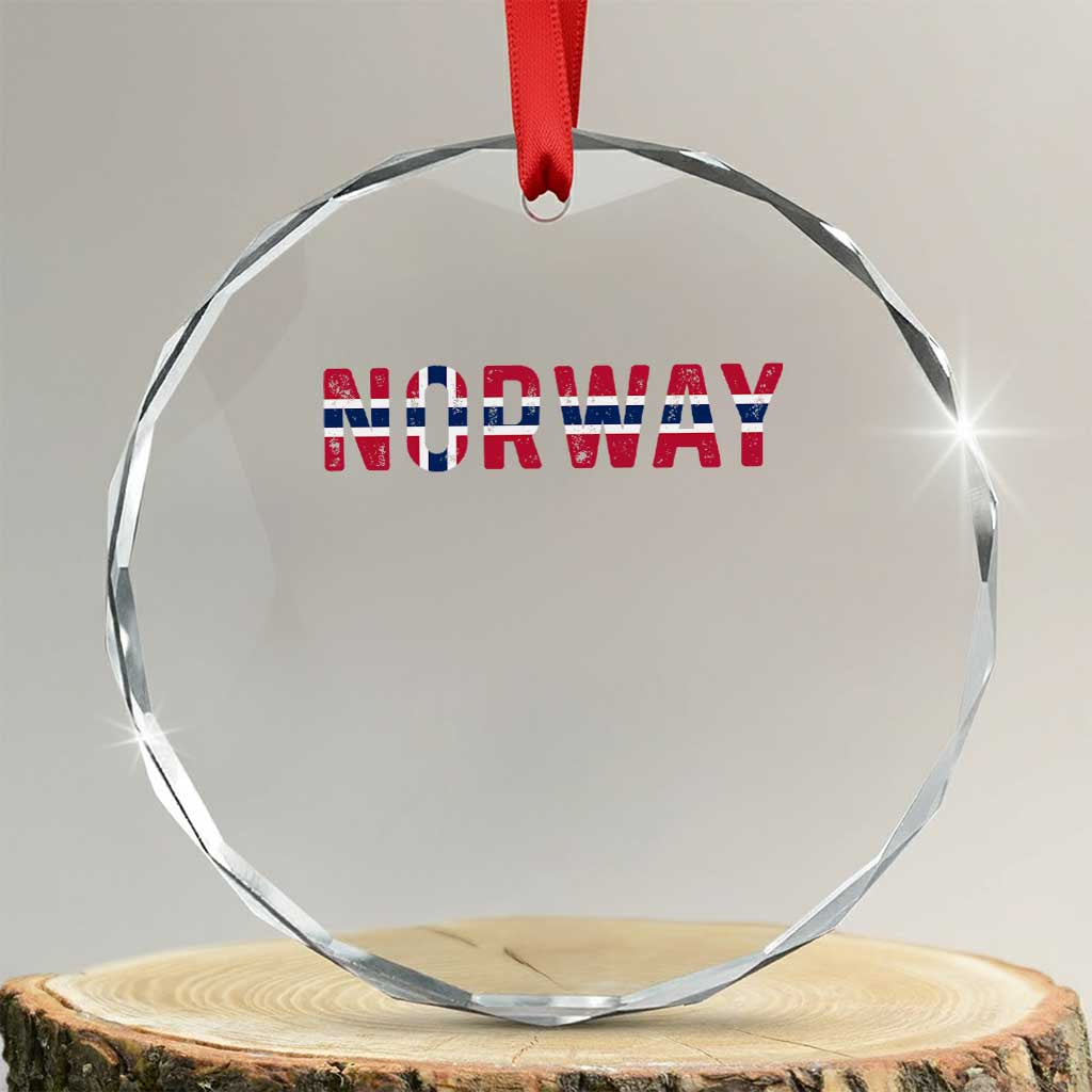 Norge Norway Norwegian Flag Crystal Glass Ornament TS14 Transparent Glass 3'' Circle Print Your Wear