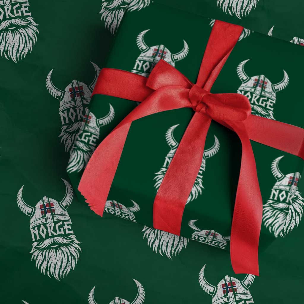 Norge Viking Norway Flag Wrapping Paper Roll Norwegian Pride Norse Warrior Vintage Graphic TS10 Green Print Your Wear