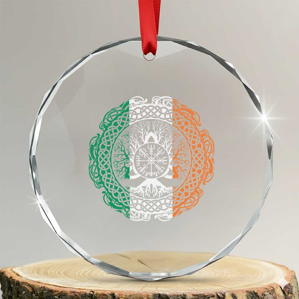Norse Gaels Viking Yggdrasil Awe Tree Crystal Glass Ornament Irish St Patricks Day TS11 Transparent Glass 3'' Circle Print Your Wear