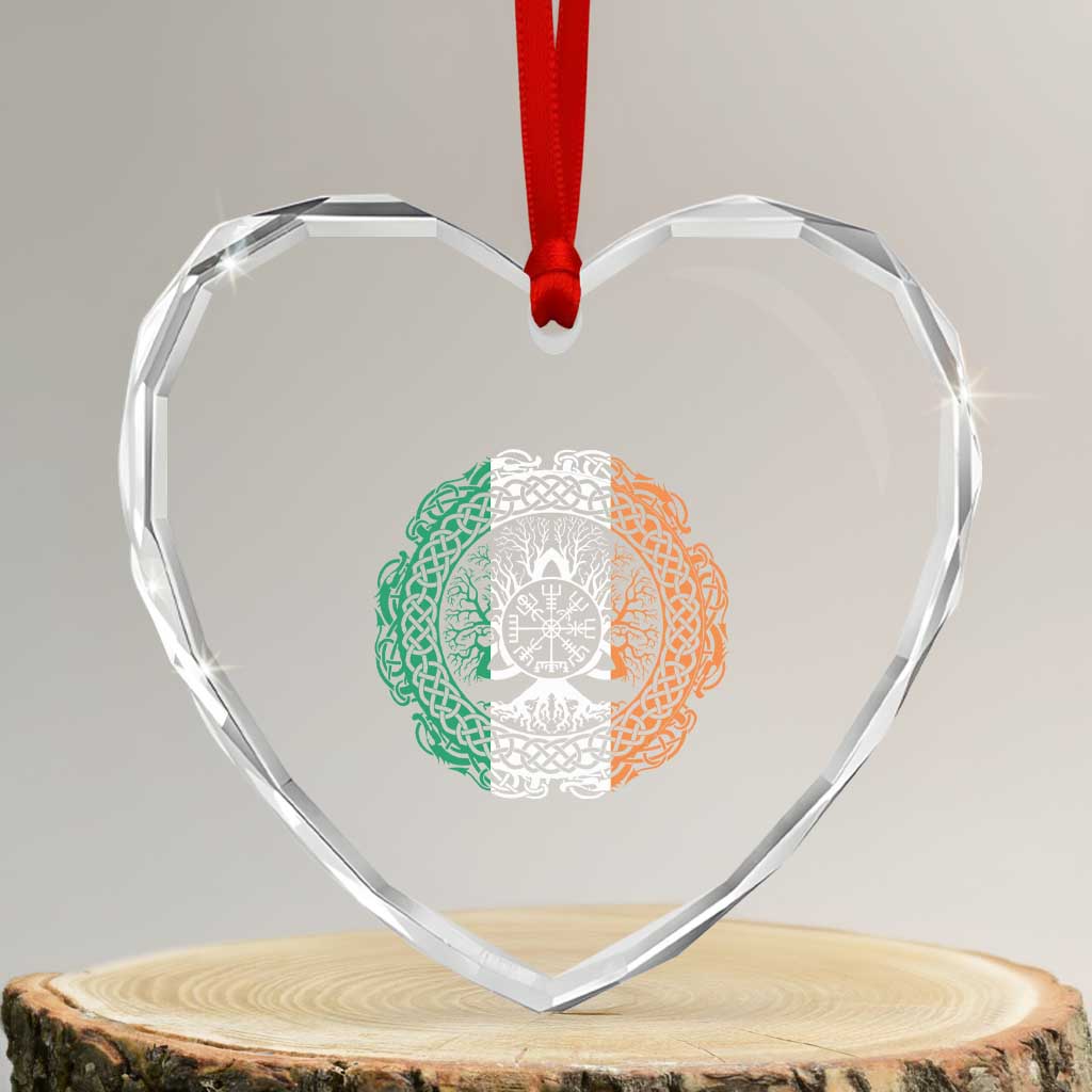 Norse Gaels Viking Yggdrasil Awe Tree Heart Crystal Glass Ornament Irish St Patricks Day TS11 Transparent Glass 3'' Heart Print Your Wear