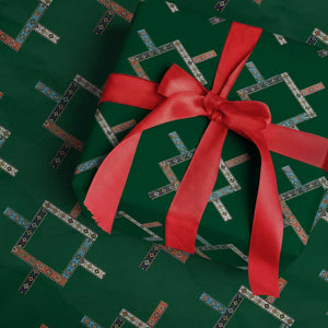 Northern Cheyenne Tribe Flag Montana Tribal Pattern Wrapping Paper Roll TS11 Green Print Your Wear