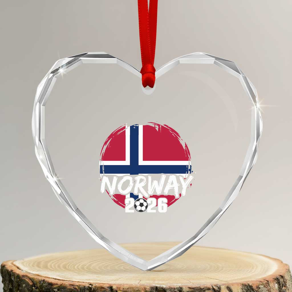 Norway 2026 Soccer Football Fan Norwegian Flag Heart Crystal Glass Ornament TS14 Transparent Glass 3'' Heart Print Your Wear