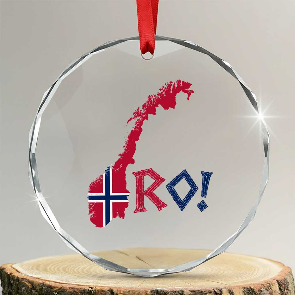 Norway Flag Country Map Patriotic Ro Ro Chant Crystal Glass Ornament Norwegian Viking Row Soccer Supporter Football Fans