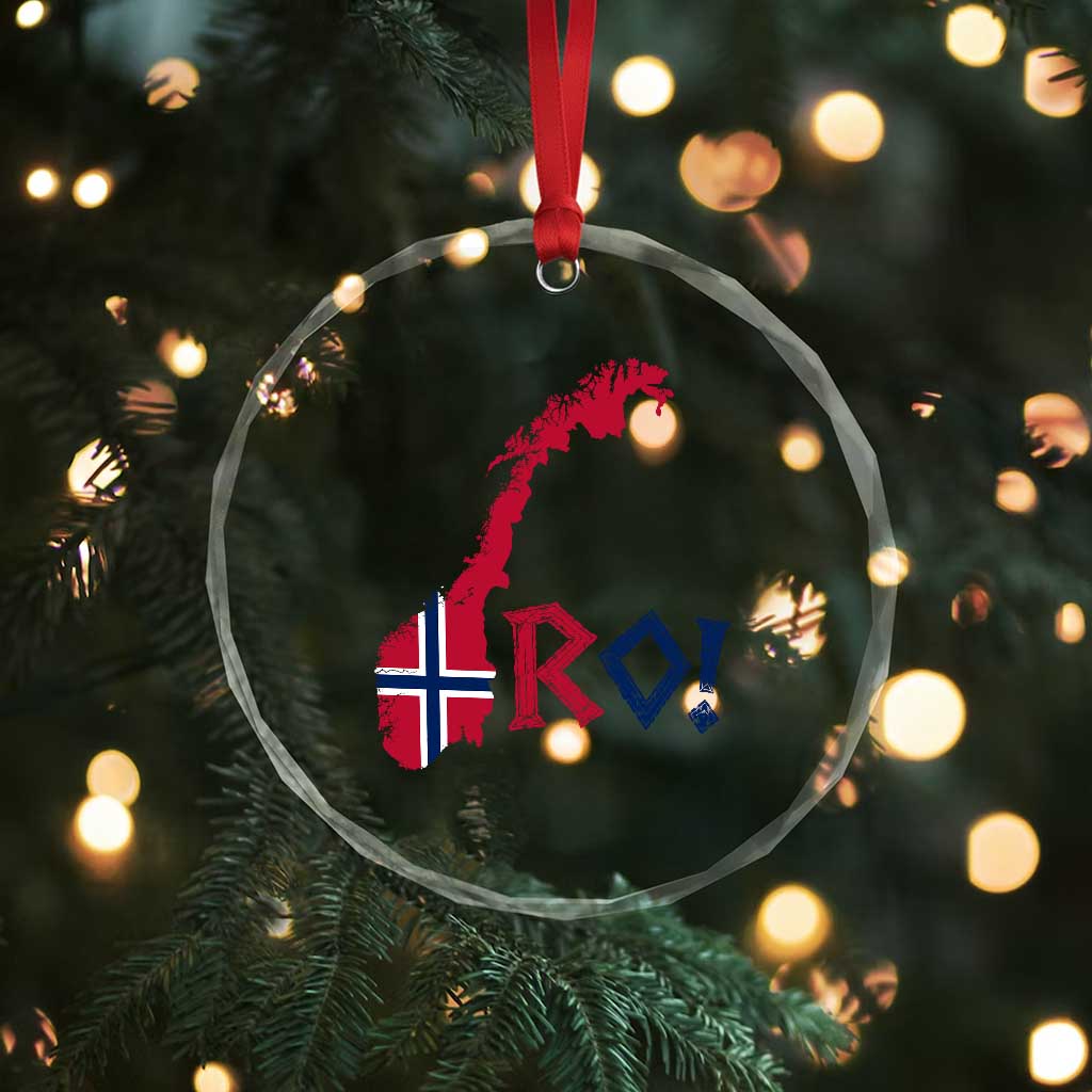 Norway Flag Country Map Patriotic Ro Ro Chant Crystal Glass Ornament Norwegian Viking Row Soccer Supporter Football Fans