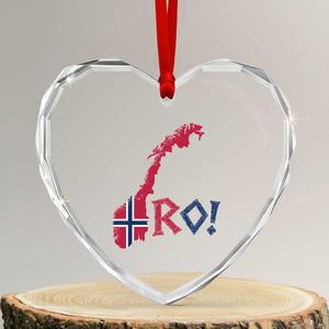 Norway Flag Country Map Patriotic Ro Ro Chant Heart Crystal Glass Ornament Norwegian Viking Row Soccer Supporter Football Fans