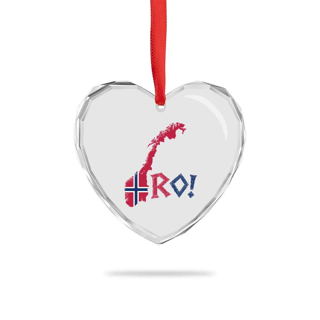 Norway Flag Country Map Patriotic Ro Ro Chant Heart Crystal Glass Ornament Norwegian Viking Row Soccer Supporter Football Fans