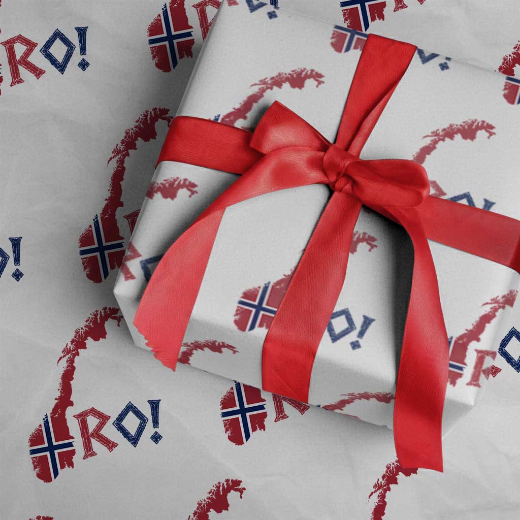 Norway Flag Country Map Patriotic Ro Ro Chant Wrapping Paper Roll Norwegian Viking Row Soccer Supporter Football Fans