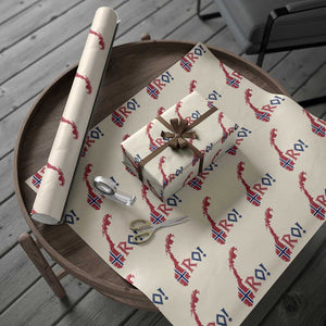 Norway Flag Country Map Patriotic Ro Ro Chant Wrapping Paper Roll Norwegian Viking Row Soccer Supporter Football Fans