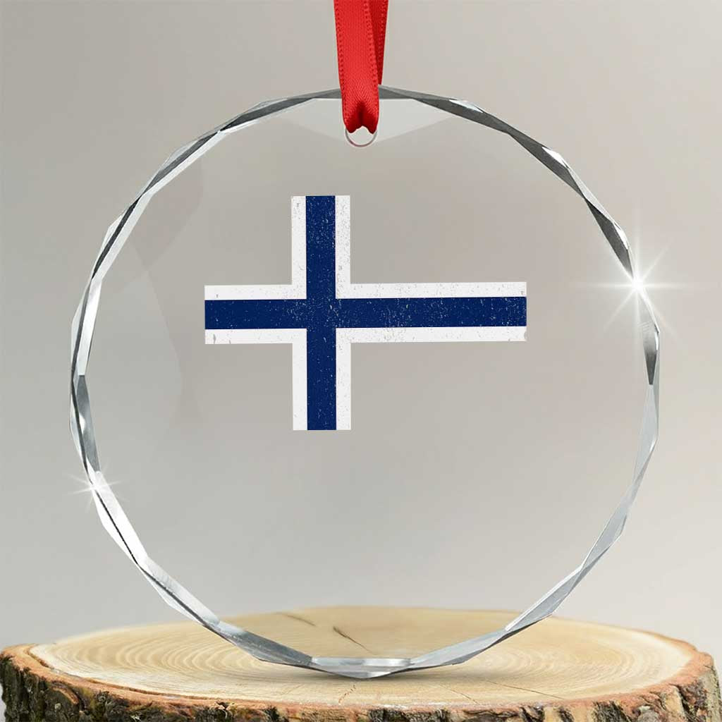 Norway Flag Crystal Glass Ornament Distressed Norwegian Norge Nordic Red White Blue Symbol TS10 Transparent Glass 3'' Circle Print Your Wear