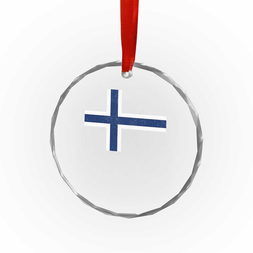 Norway Flag Crystal Glass Ornament Distressed Norwegian Norge Nordic Red White Blue Symbol