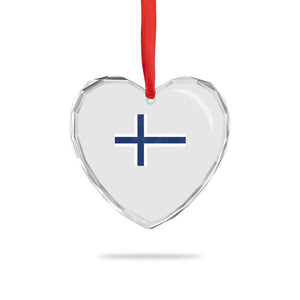 Norway Flag Heart Crystal Glass Ornament Distressed Norwegian Norge Nordic Red White Blue Symbol