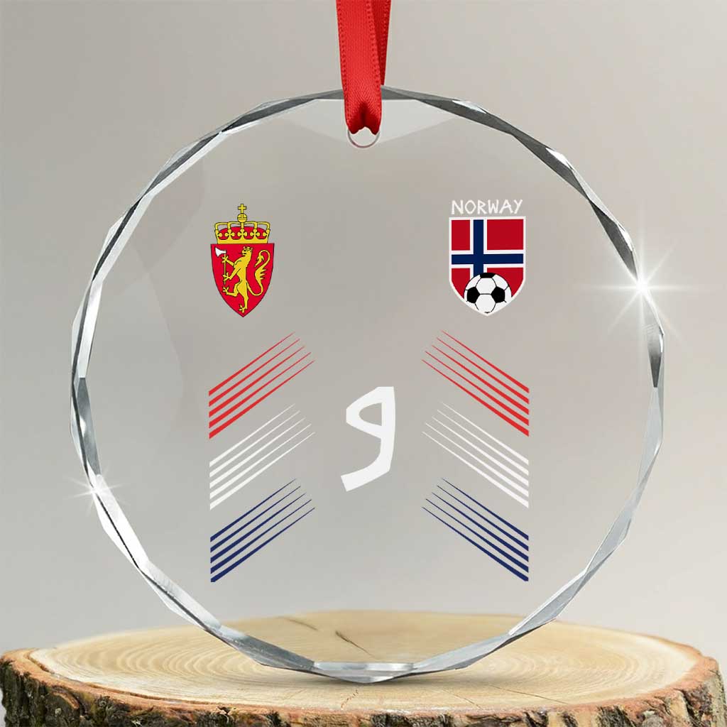 Norway Football Crest Jersey Style Crystal Glass Ornament Number 9 Viking Athletic for Soccer Fan TS11 Transparent Glass 3'' Circle Print Your Wear