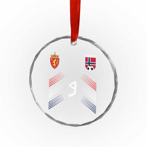 Norway Football Crest Jersey Style Crystal Glass Ornament Number 9 Viking Athletic for Soccer Fan