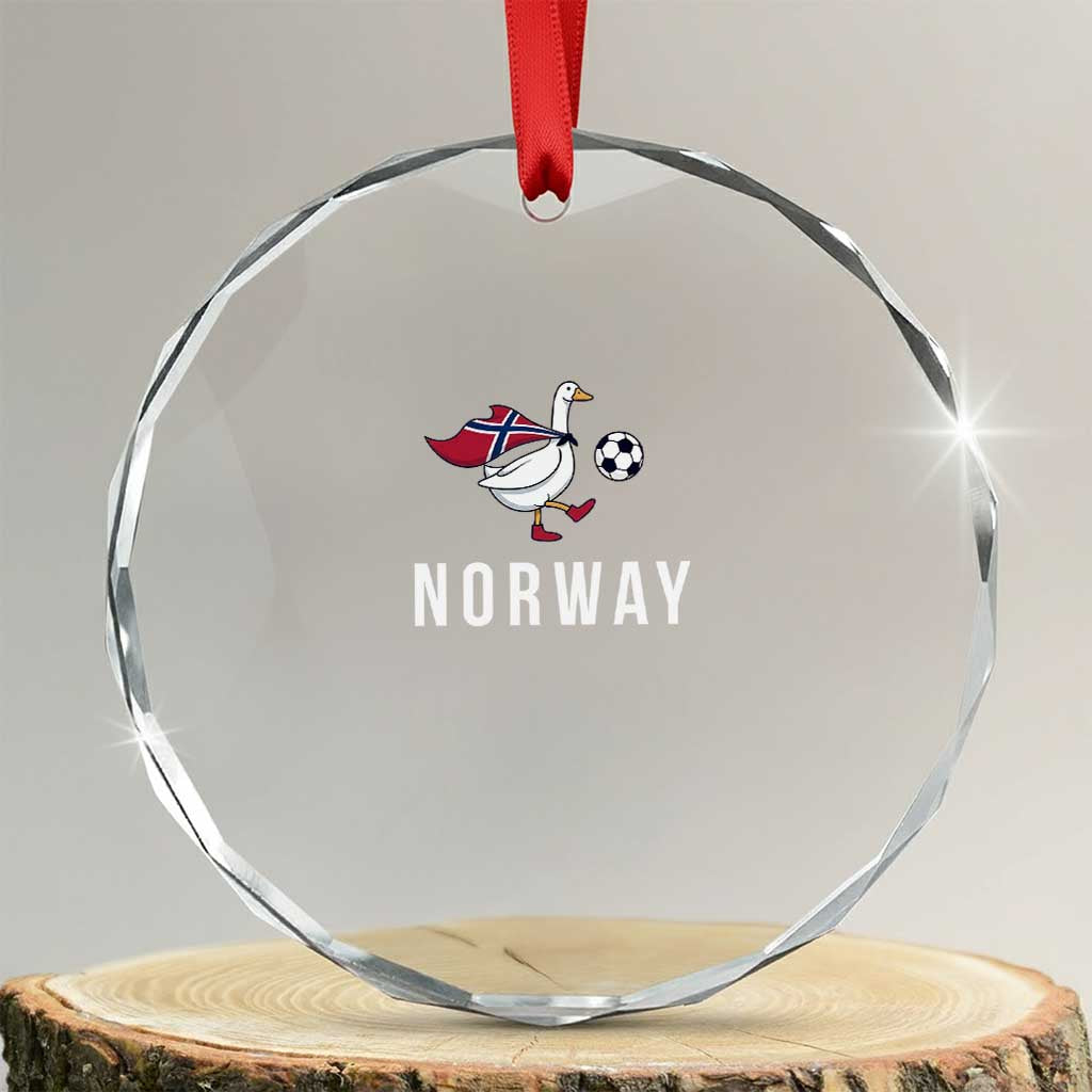 Norway Football Crystal Glass Ornament Silly Goose Soccer Fan Support TS14 Transparent Glass 3'' Circle Print Your Wear