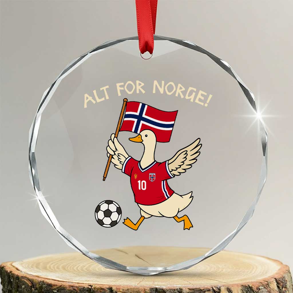 Norway Football Goose Crystal Glass Ornament Alt For Norge Norwegian Heritage TS11 Transparent Glass 3'' Circle Print Your Wear