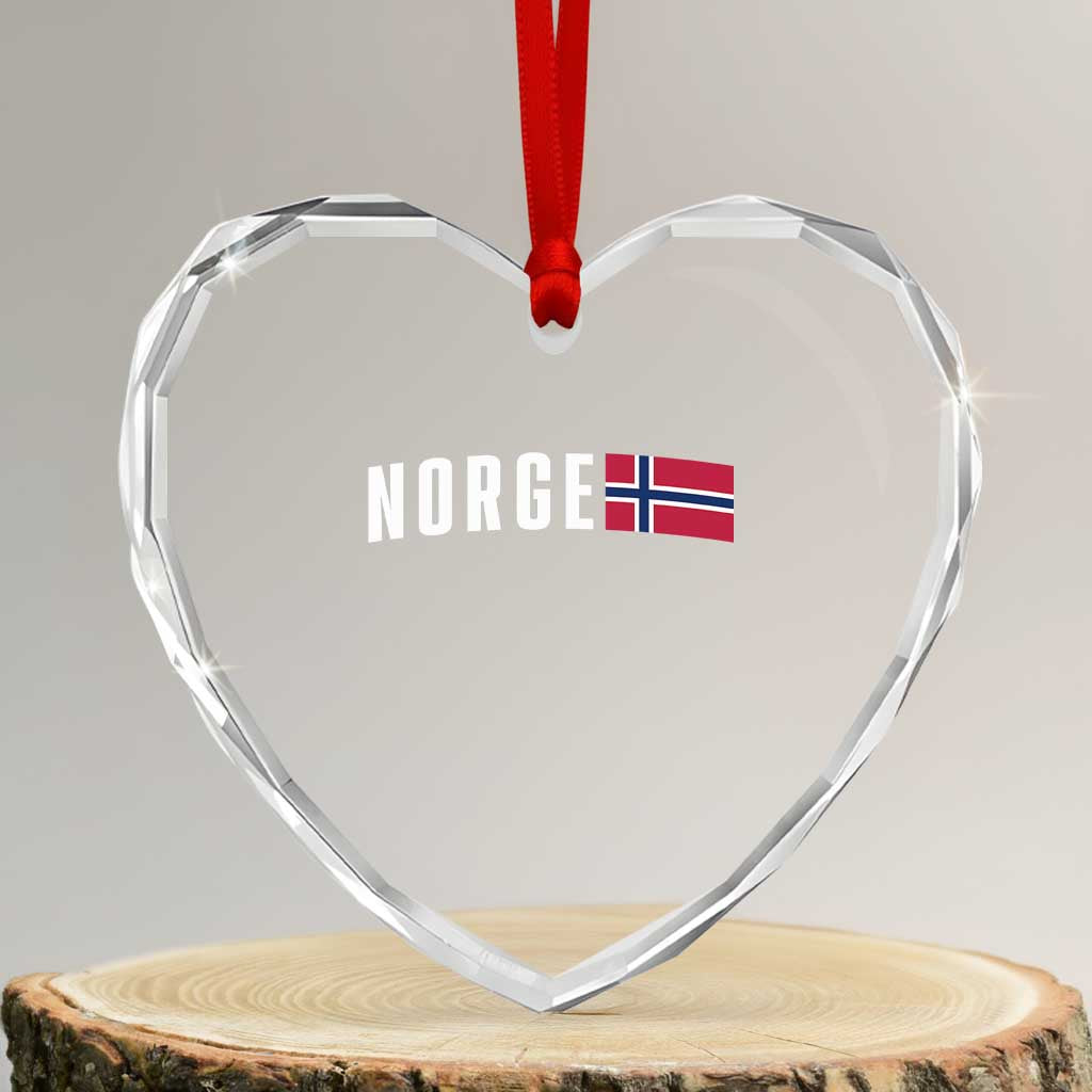 Norway Norge Norwegian Flag Graphic Heart Crystal Glass Ornament TS14 Transparent Glass 3'' Heart Print Your Wear