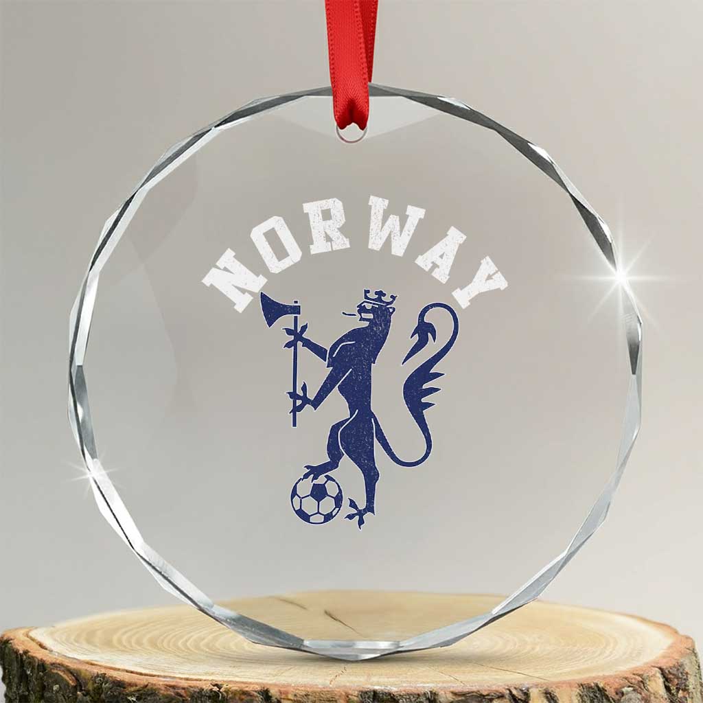 Norway Norwegian Lion Athletic Sports Jersey Style Crystal Glass Ornament TS11 Transparent Glass 3'' Circle Print Your Wear