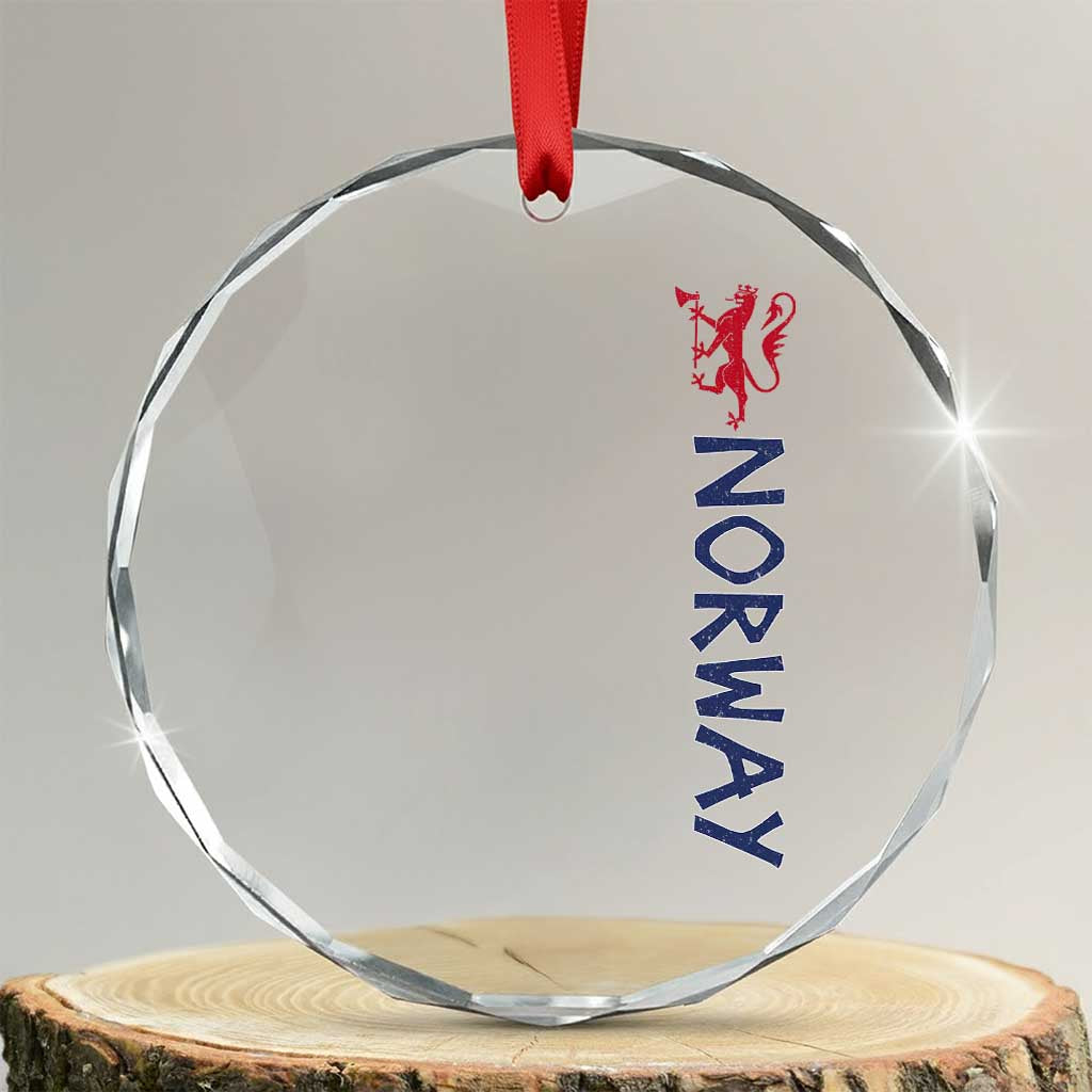 Norway Norwegian Lion Vintage Sports Design Norge Fan Crystal Glass Ornament TS11 Transparent Glass 3'' Circle Print Your Wear