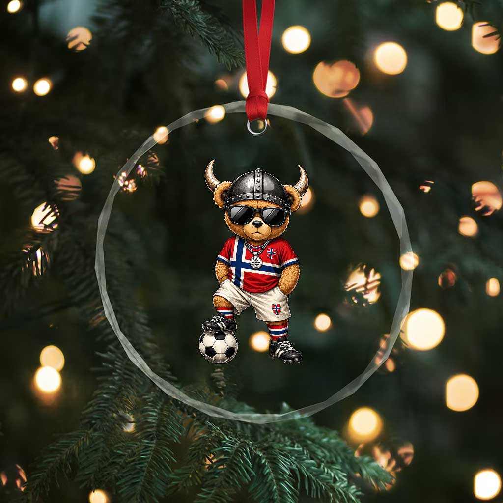 Norway Soccer Fan Crystal Glass Ornament Cool Viking Bear Nordic Football Norwegian Flag TS10 Print Your Wear